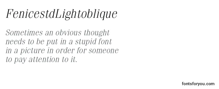 Review of the FenicestdLightoblique Font