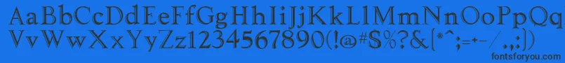 Tooled Font – Black Fonts on Blue Background