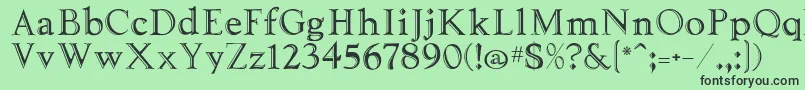 フォントTooled – 緑の背景に黒い文字