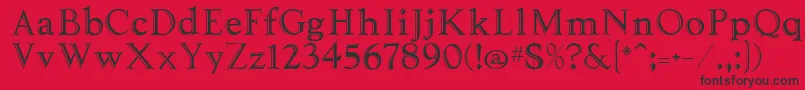 Tooled-Schriftart – Schwarze Schriften auf rotem Hintergrund
