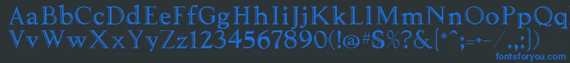 Tooled Font – Blue Fonts on Black Background