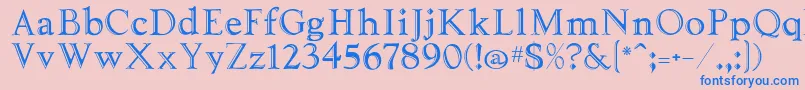 Tooled Font – Blue Fonts on Pink Background