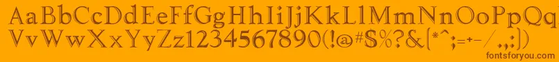 Tooled Font – Brown Fonts on Orange Background