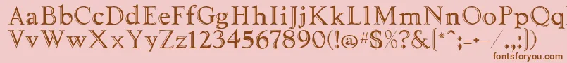 Tooled Font – Brown Fonts on Pink Background