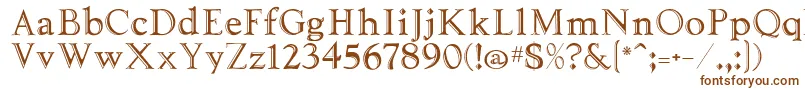 Tooled Font – Brown Fonts on White Background