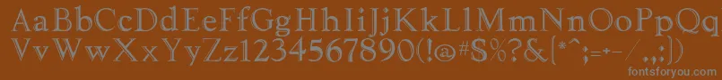 Tooled Font – Gray Fonts on Brown Background