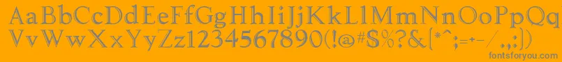 Tooled Font – Gray Fonts on Orange Background
