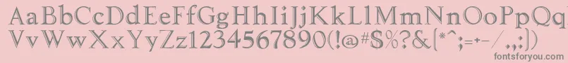 Tooled Font – Gray Fonts on Pink Background