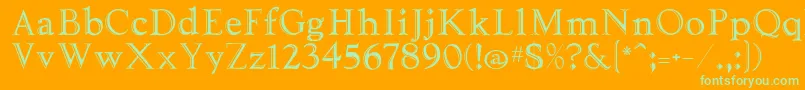 Tooled Font – Green Fonts on Orange Background