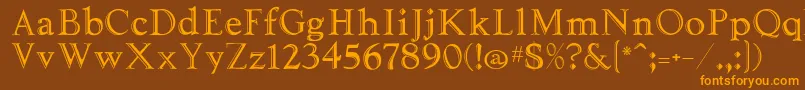 Tooled Font – Orange Fonts on Brown Background