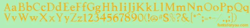 Tooled Font – Orange Fonts on Green Background
