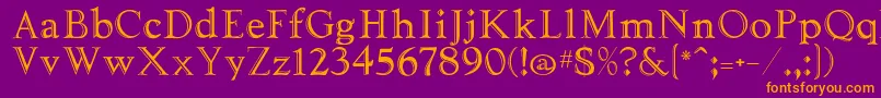 Tooled Font – Orange Fonts on Purple Background
