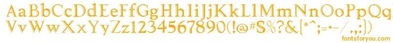 Tooled Font – Orange Fonts on White Background