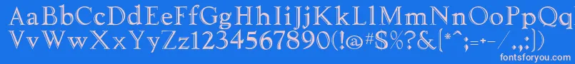 Tooled Font – Pink Fonts on Blue Background