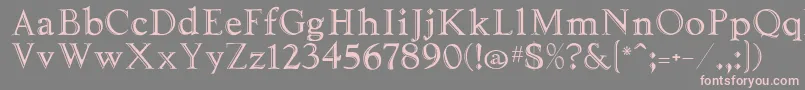 Tooled Font – Pink Fonts on Gray Background