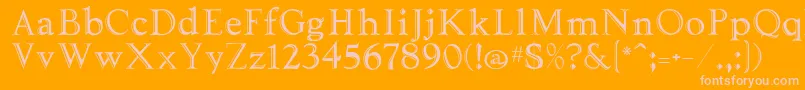 Tooled Font – Pink Fonts on Orange Background