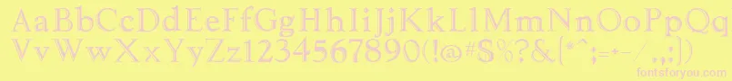 Tooled Font – Pink Fonts on Yellow Background