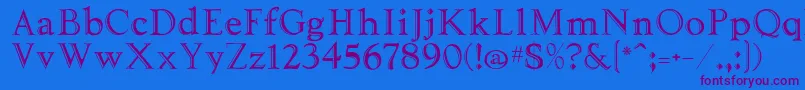 Tooled Font – Purple Fonts on Blue Background