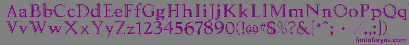 Tooled Font – Purple Fonts on Gray Background
