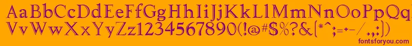 Tooled Font – Purple Fonts on Orange Background