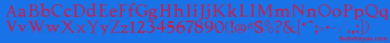 Tooled Font – Red Fonts on Blue Background