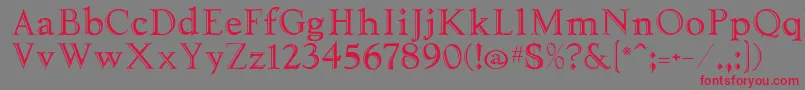 Tooled Font – Red Fonts on Gray Background