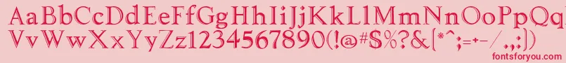 Tooled Font – Red Fonts on Pink Background