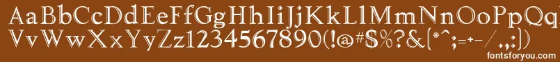 Tooled Font – White Fonts on Brown Background