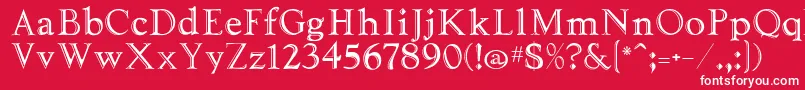Tooled Font – White Fonts on Red Background