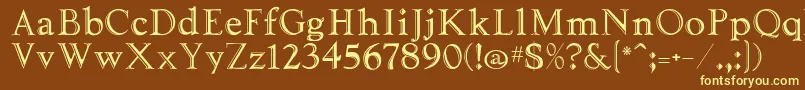 Tooled Font – Yellow Fonts on Brown Background