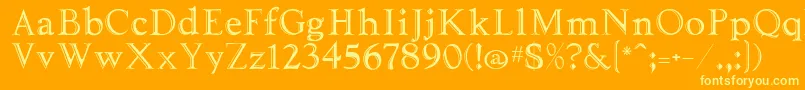 Tooled Font – Yellow Fonts on Orange Background