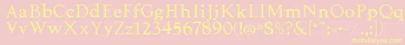 Tooled Font – Yellow Fonts on Pink Background