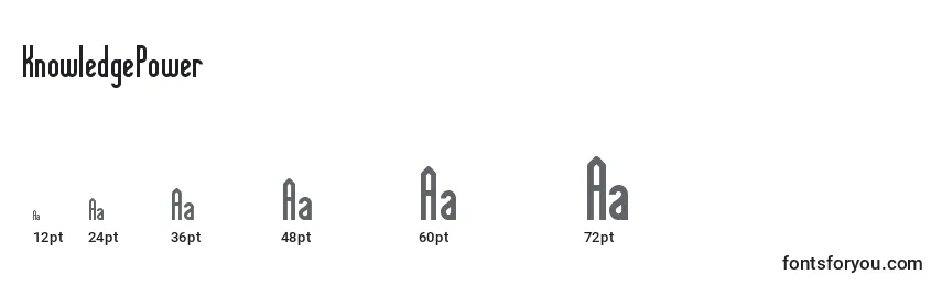 KnowledgePower Font Sizes