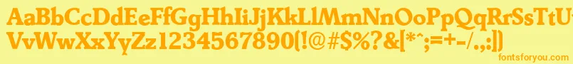 DerringerserialXboldRegular Font – Orange Fonts on Yellow Background