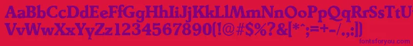 DerringerserialXboldRegular Font – Purple Fonts on Red Background