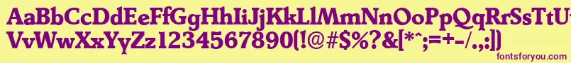 DerringerserialXboldRegular Font – Purple Fonts on Yellow Background