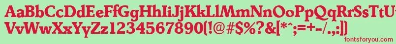 DerringerserialXboldRegular Font – Red Fonts on Green Background