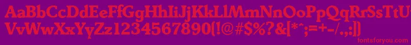 DerringerserialXboldRegular Font – Red Fonts on Purple Background