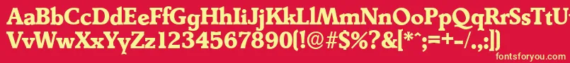 DerringerserialXboldRegular Font – Yellow Fonts on Red Background