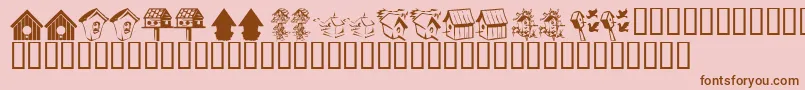 フォントKrBirdhouse – ピンクの背景に茶色のフォント