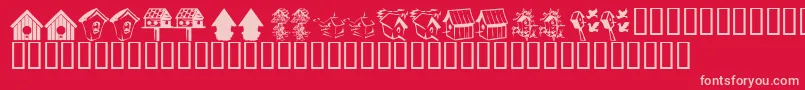 KrBirdhouse Font – Pink Fonts on Red Background