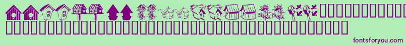 KrBirdhouse Font – Purple Fonts on Green Background