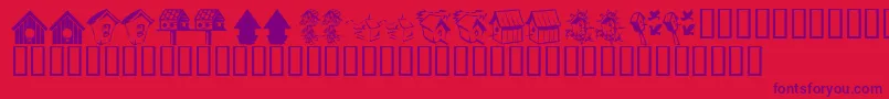 Weitere Informationen zur KrBirdhouse-Schriftart KrBirdhouse-Schriftart – Violette Schriften auf rotem Hintergrund