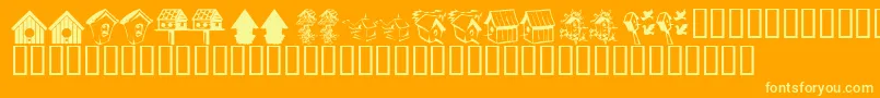 KrBirdhouse Font – Yellow Fonts on Orange Background