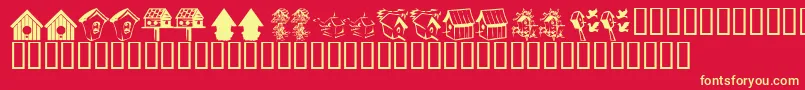 KrBirdhouse Font – Yellow Fonts on Red Background