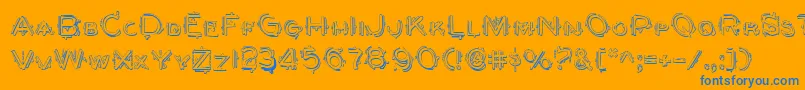 BerserkerShadow-Schriftart – Blaue Schriften auf orangefarbenem Hintergrund