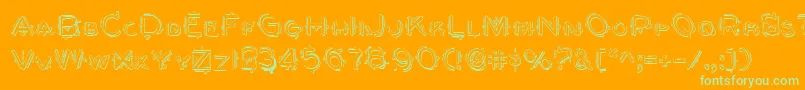 BerserkerShadow-Schriftart – Grüne Schriften auf orangefarbenem Hintergrund