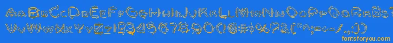 BerserkerShadow Font – Orange Fonts on Blue Background