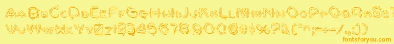 BerserkerShadow Font – Orange Fonts on Yellow Background