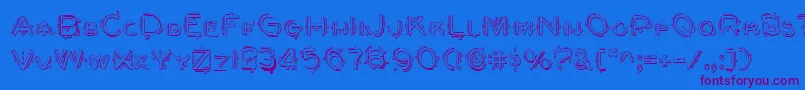 BerserkerShadow-Schriftart – Violette Schriften auf blauem Hintergrund